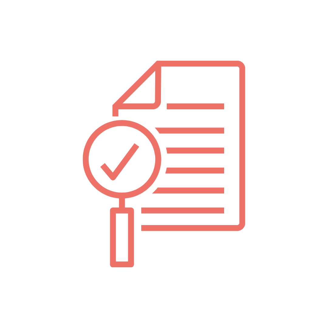 icono lupa y hoja de datos - dicidir con datos