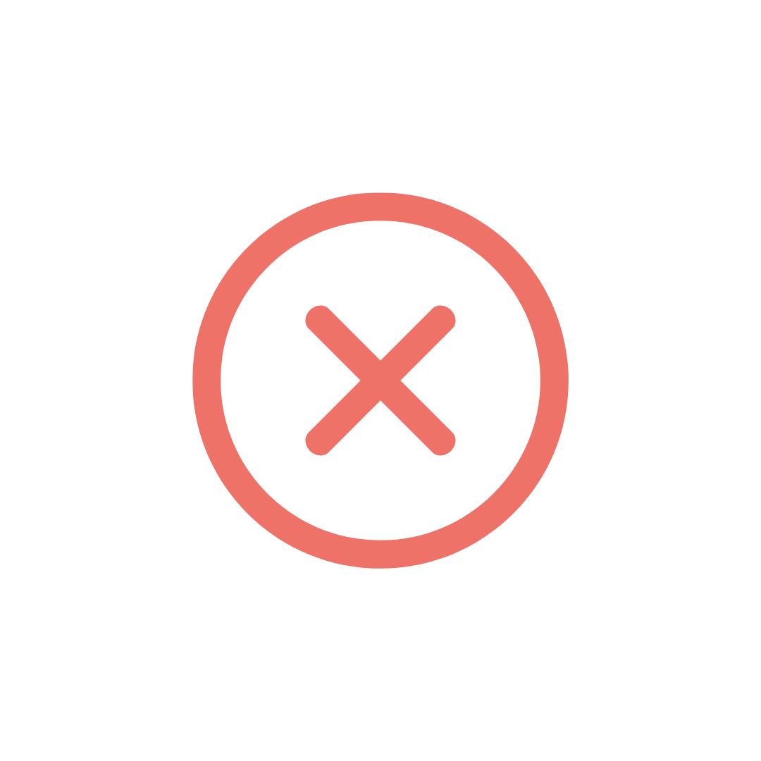icono circulo con x - eliminación de errores